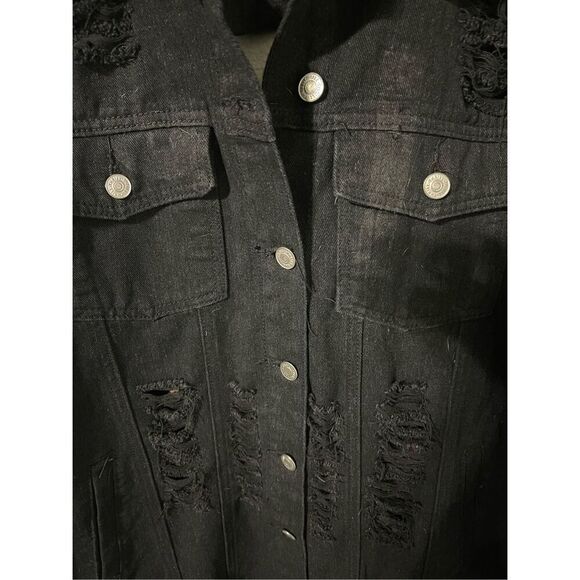 ❤️Thrill Black Denim Jacket 2X - Picture 4 of 7